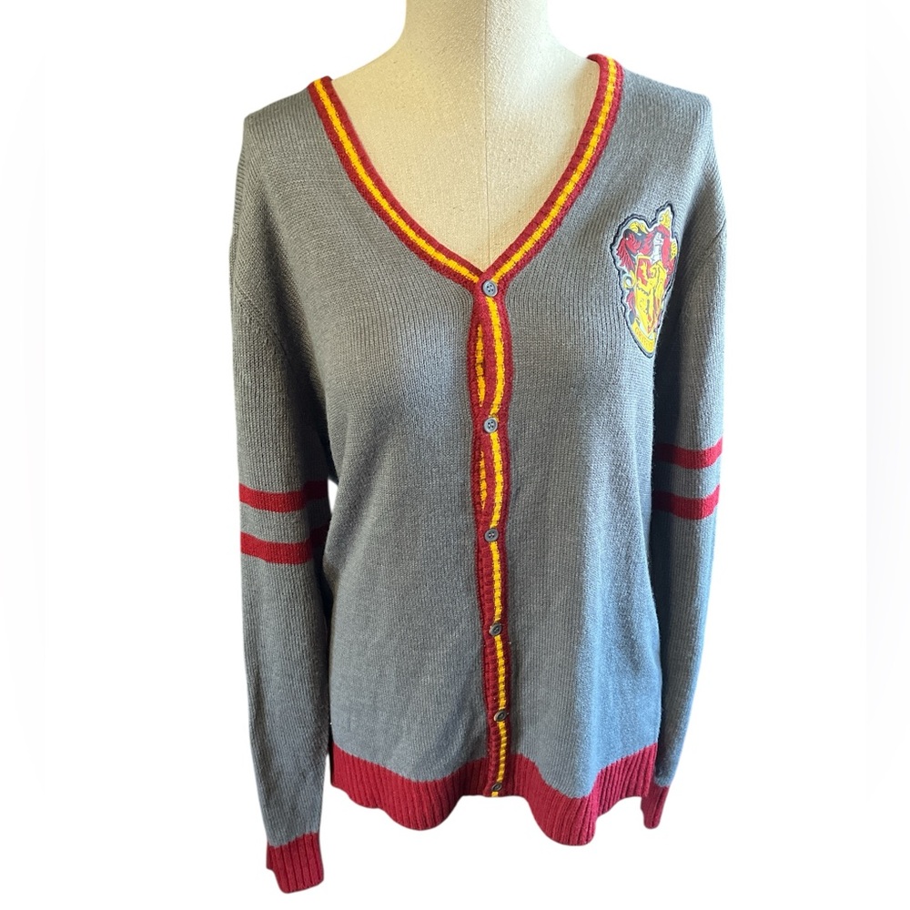 Harry Potter Gryffindor Button Up Varsity Cardigan Sweater Womens Size M